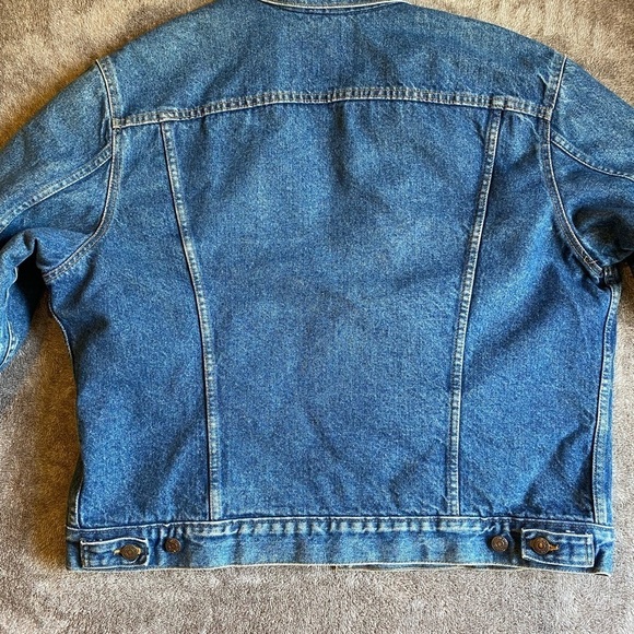 Levi's Classic Vintage 90’s Blue Denim Trucker Jacket Flannel lined - Picture 3 of 8